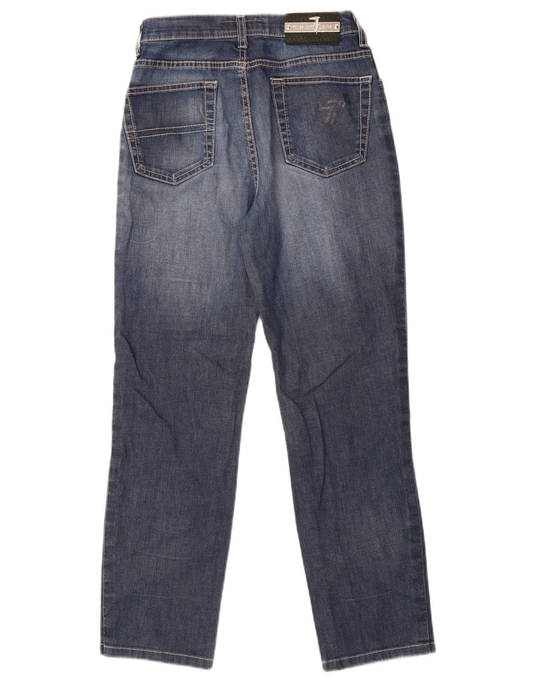 Jeans retos femininos Trussardi W31 L27 algodão azul