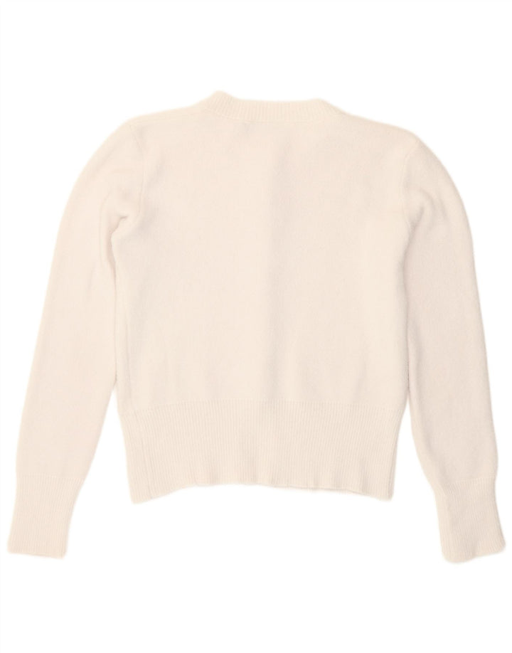 Suéter cardigã feminino Zara Reino Unido 14 grande branco