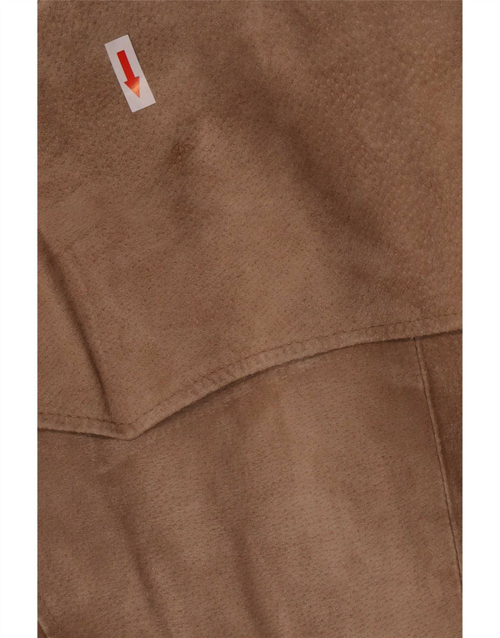 Jaqueta feminina de camurça Peter Werth UK 18 XL couro bege clássico