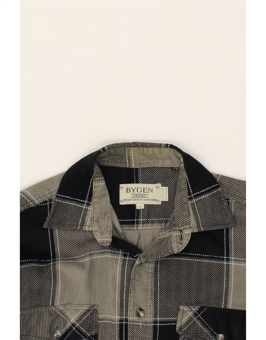 VINTAGE Mens Shirt Medium Grey Check Cotton Vintage Vintage and Second-Hand Vintage from Messina Hembry 