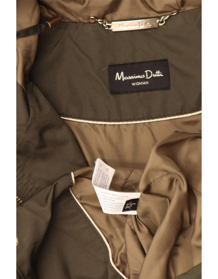 Jaqueta parka feminina com capuz MASSIMO DUTTI Reino Unido 16 grande poliéster verde