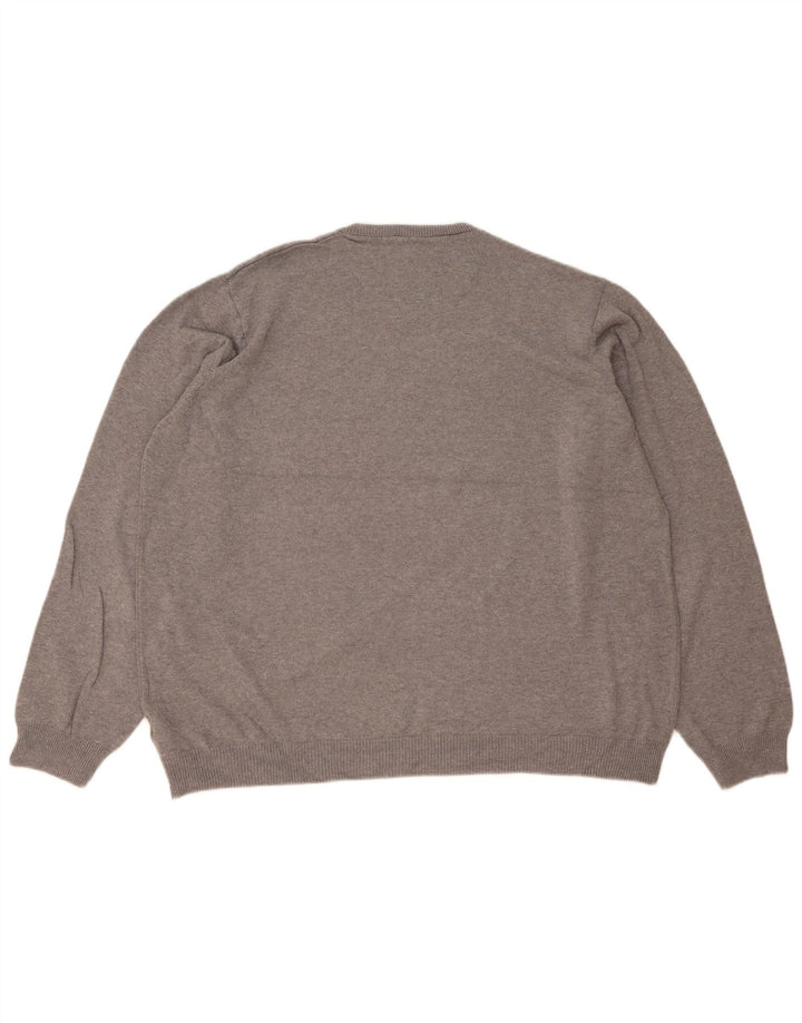 Suéter masculino Marks & Spencer de ajuste regular com gola redonda 2XL algodão cinza
