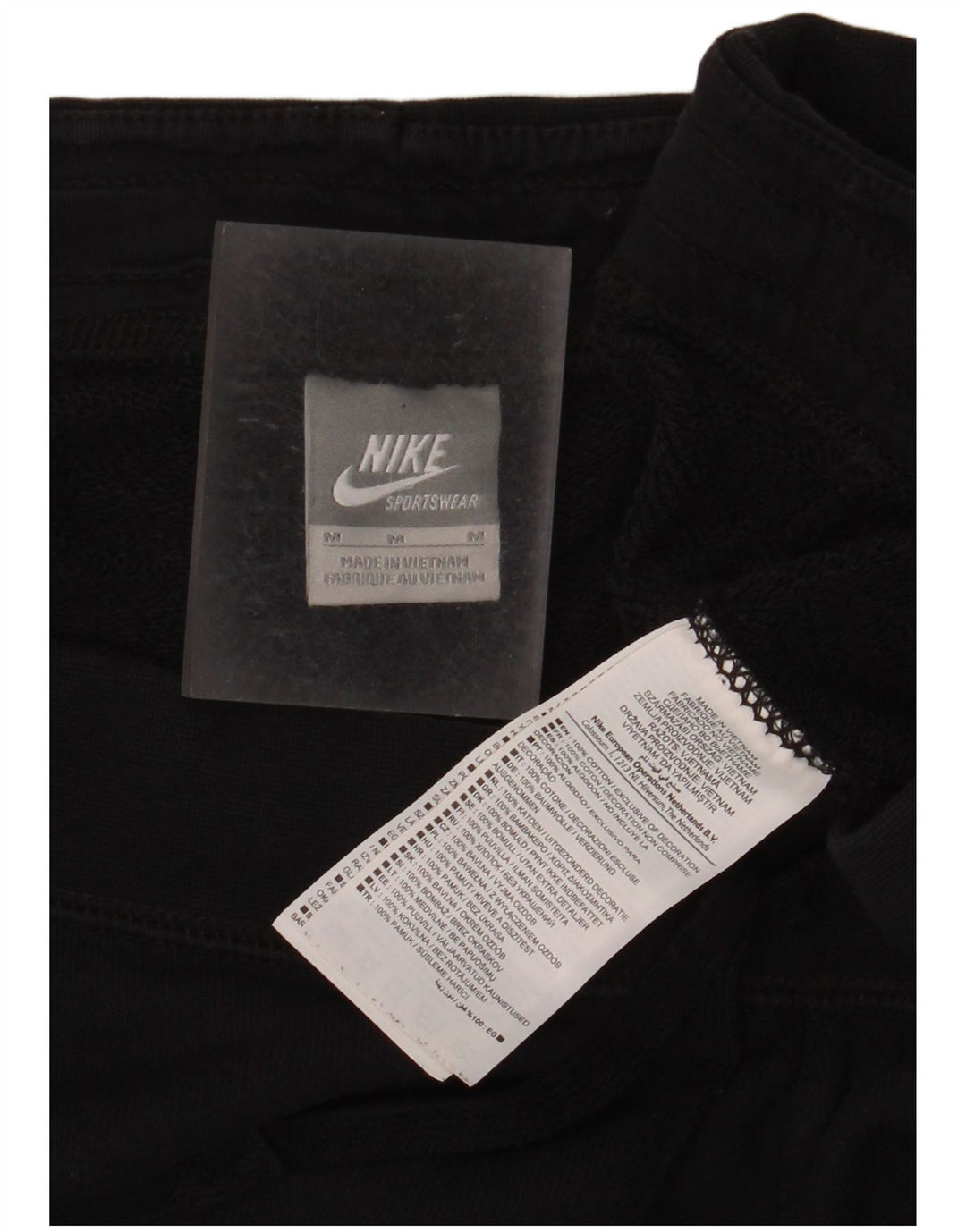 Calça de treino feminina Nike UK 14 médio preto algodão