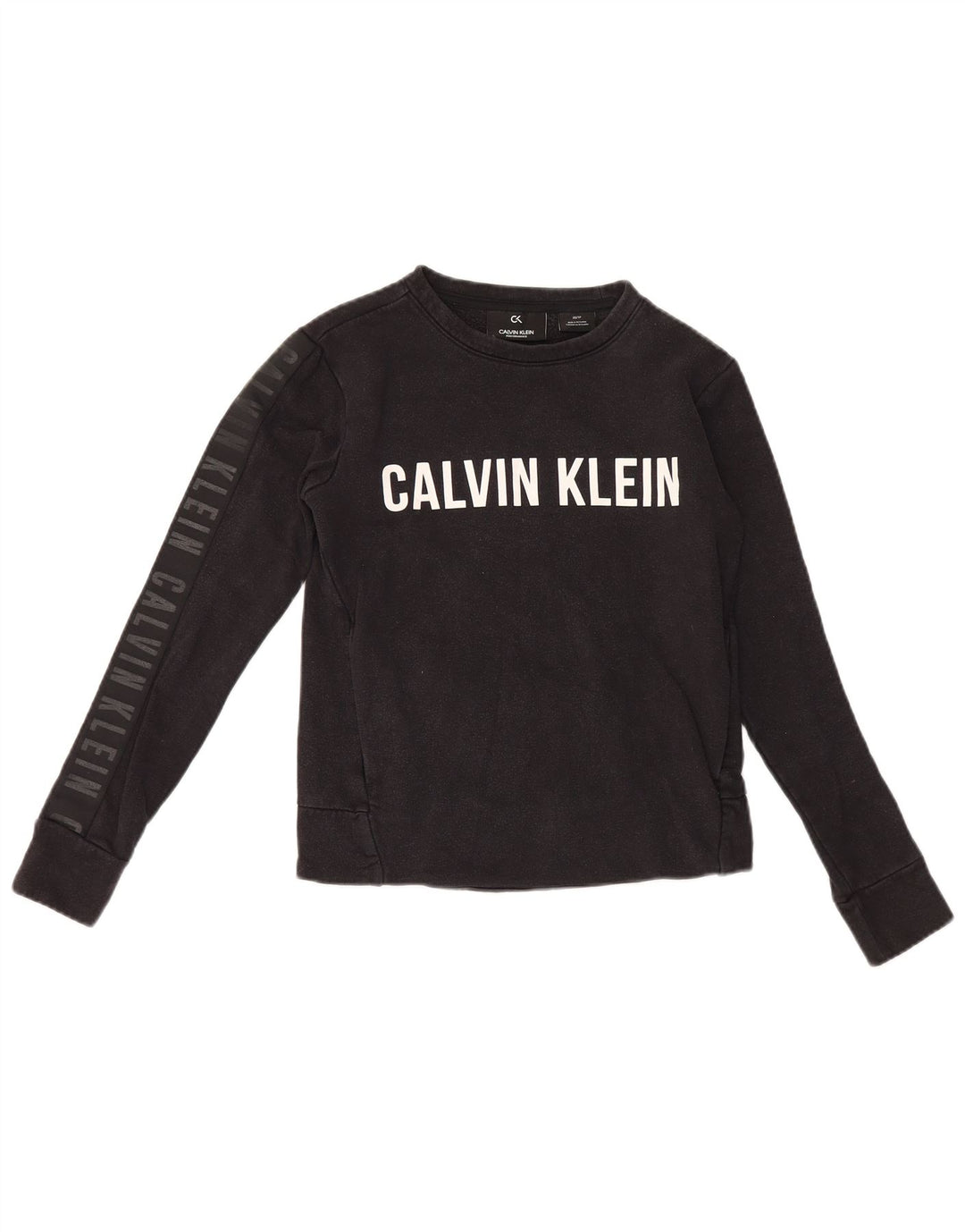 Calvin Klein moletom feminino gráfico oversized jumper UK 6 XS preto
