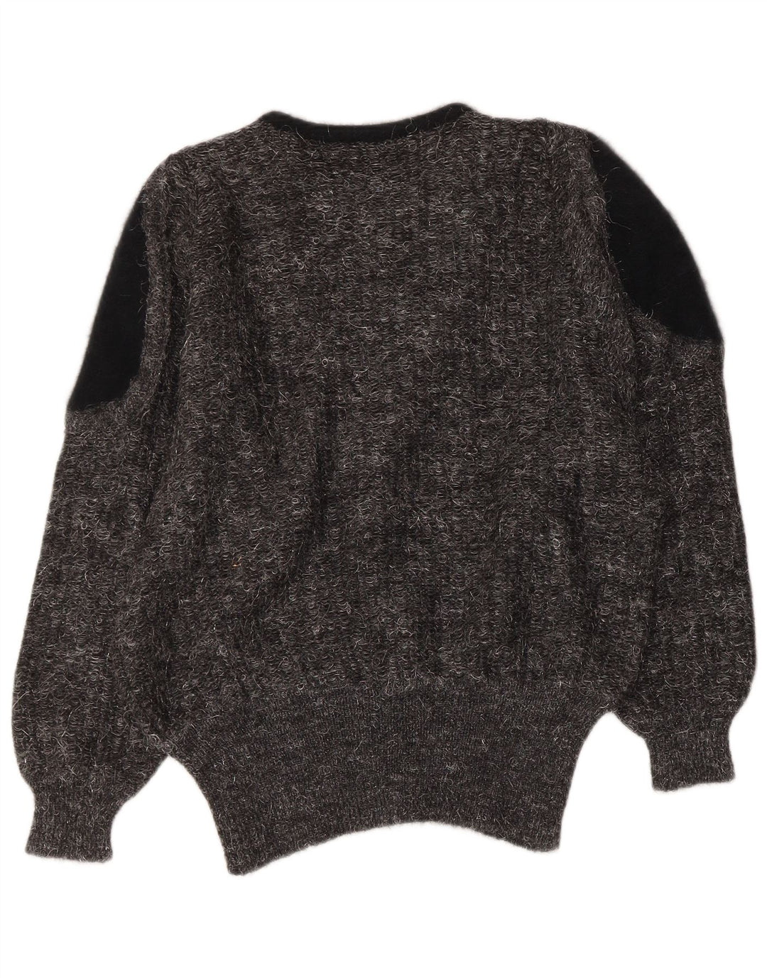 Suéter feminino VINTAGE com decote em V IT 44 cinza médio colorblock