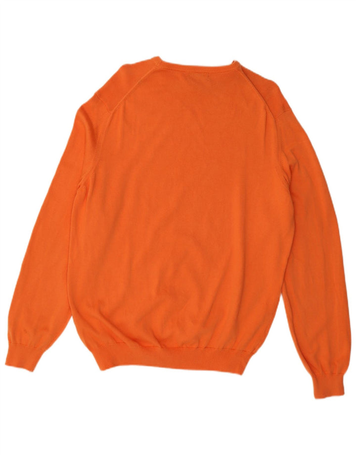 Suéter masculino Massimo Dutti com gola canoa grande algodão laranja