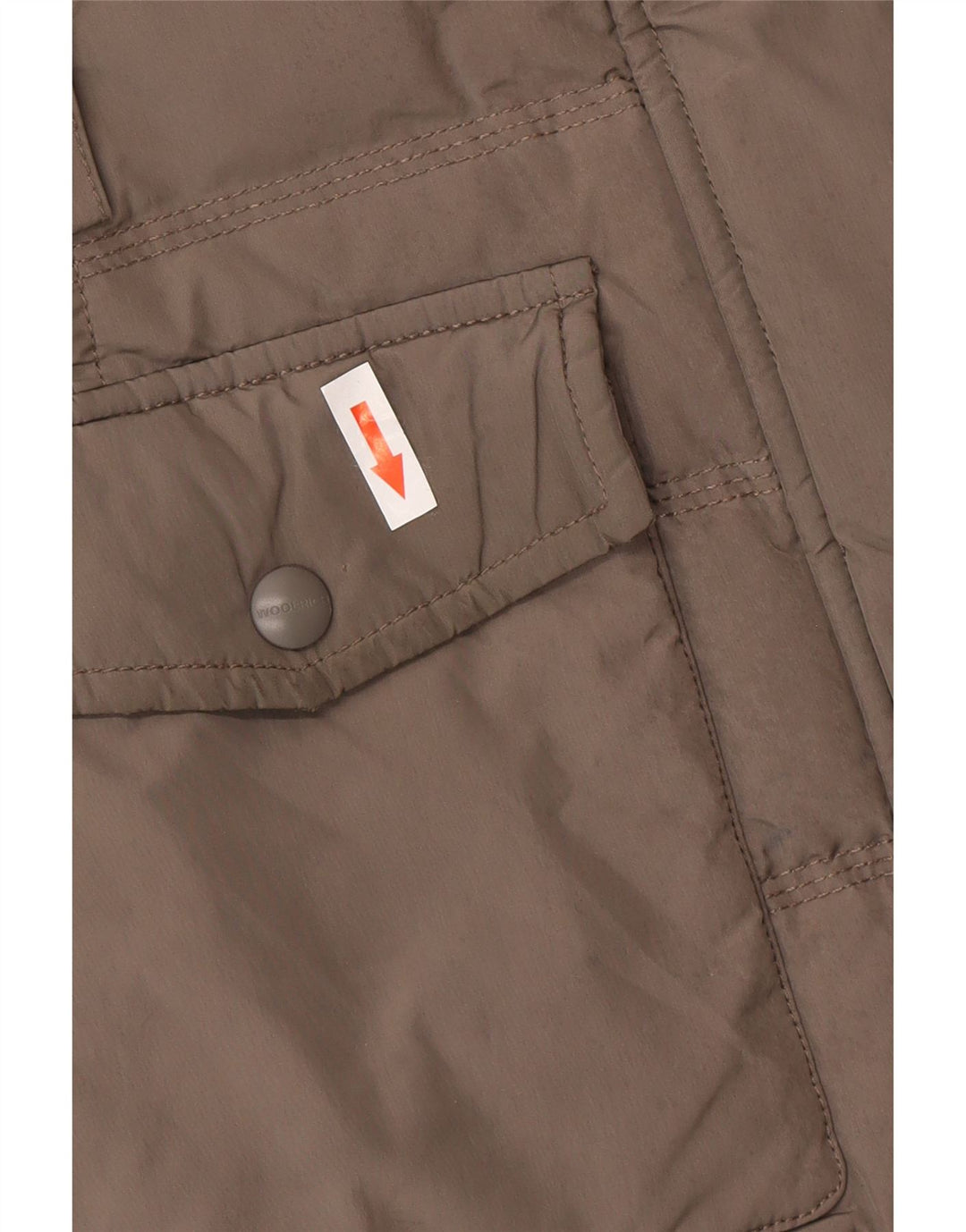 Casaco acolchoado com capuz feminino Woolrich UK 6 XS poliéster cinza inverno