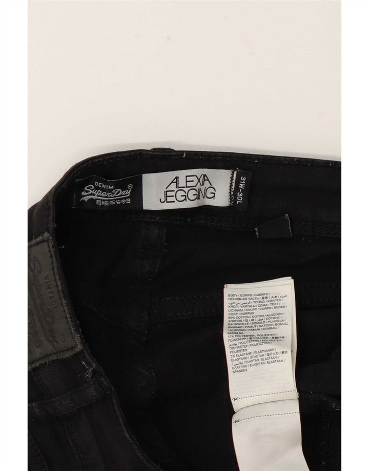 Superdry Feminino Alexia Jegging Jeans W31 L26 Algodão Preto