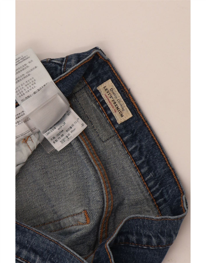 Calça jeans feminina Levi's 501 Straight W29 L28 azul algodão