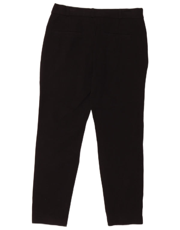 Calça feminina Zara cortada média W28 L25 preta estampa animal