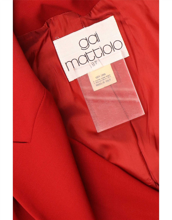 Jaqueta blazer feminina Gai Mattiolo com 1 botão IT 48 XL lã vermelha