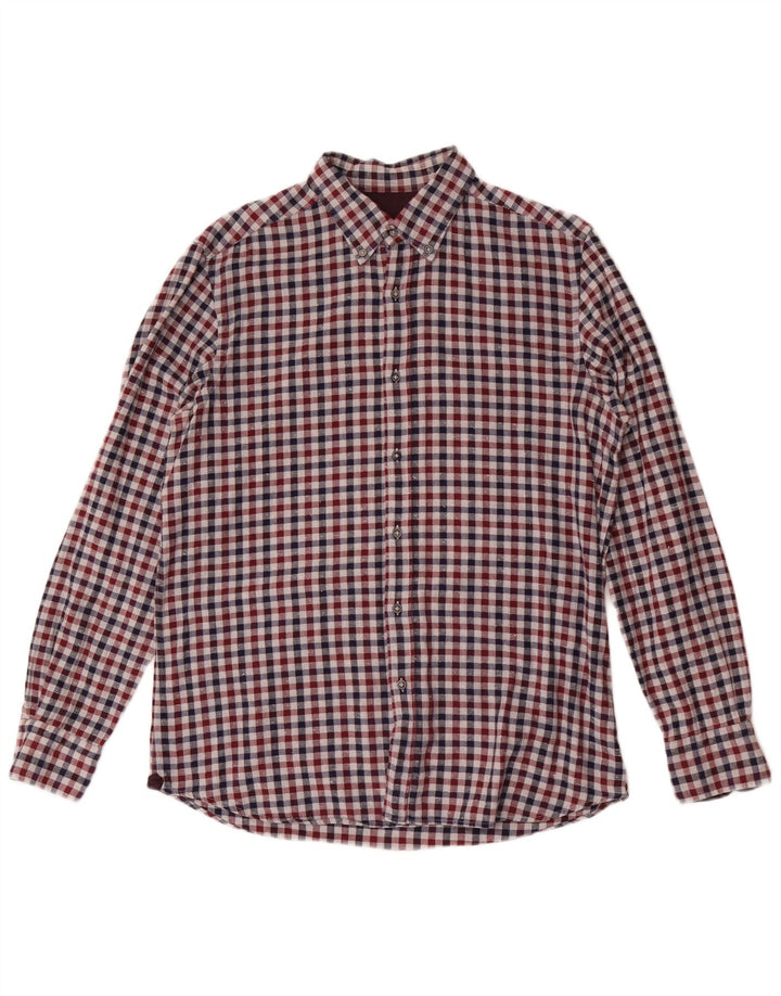 Camisa masculina de flanela Massimo Dutti grande guingão multicolorido