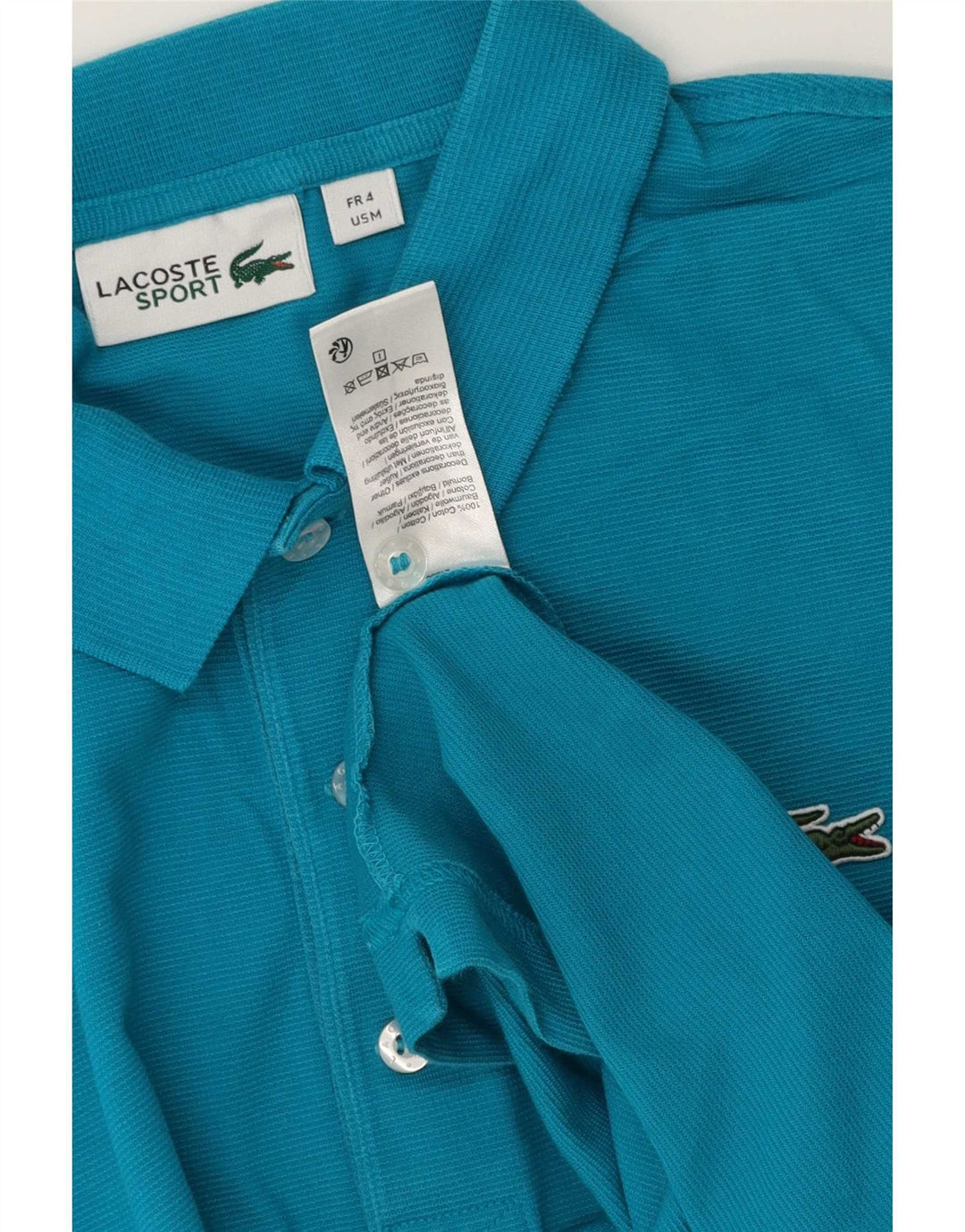 Camisa polo masculina Lacoste tamanho 4 médio algodão azul