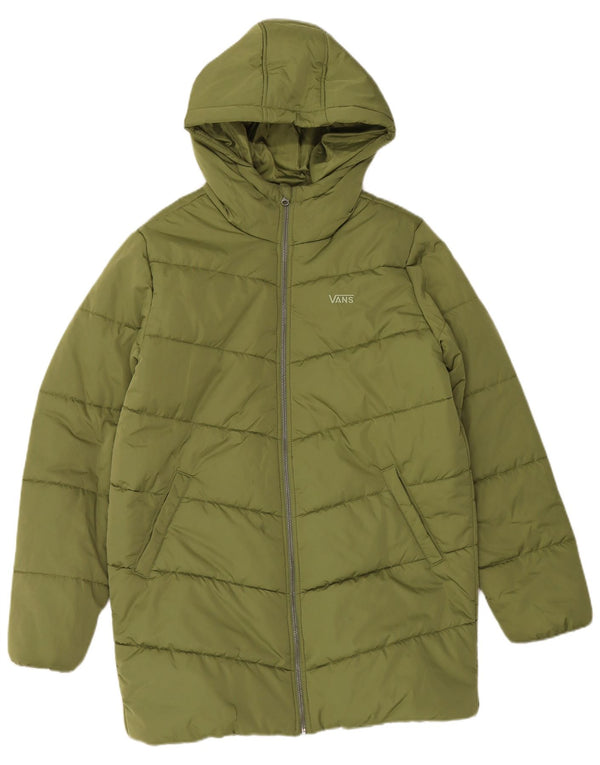 Casaco acolchoado com capuz feminino Vans UK 16 grande verde