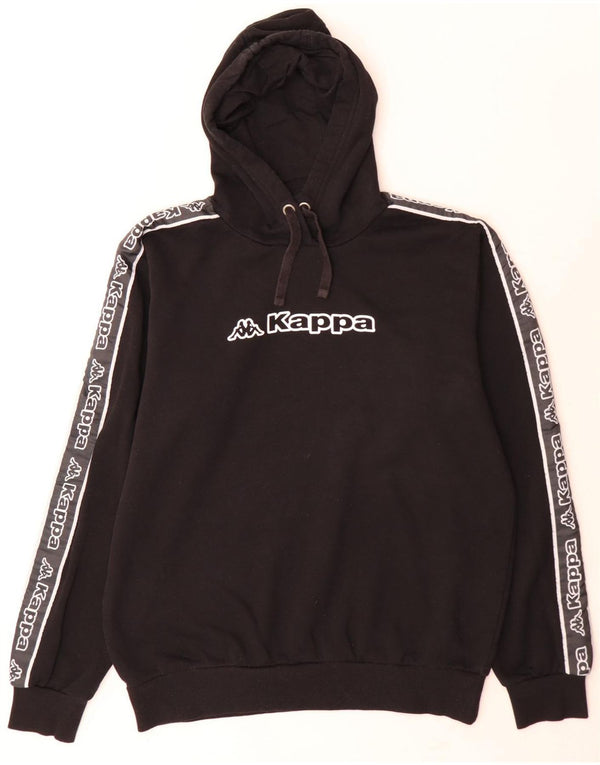 Kappa moletom com capuz masculino gráfico grande preto colorblock algodão