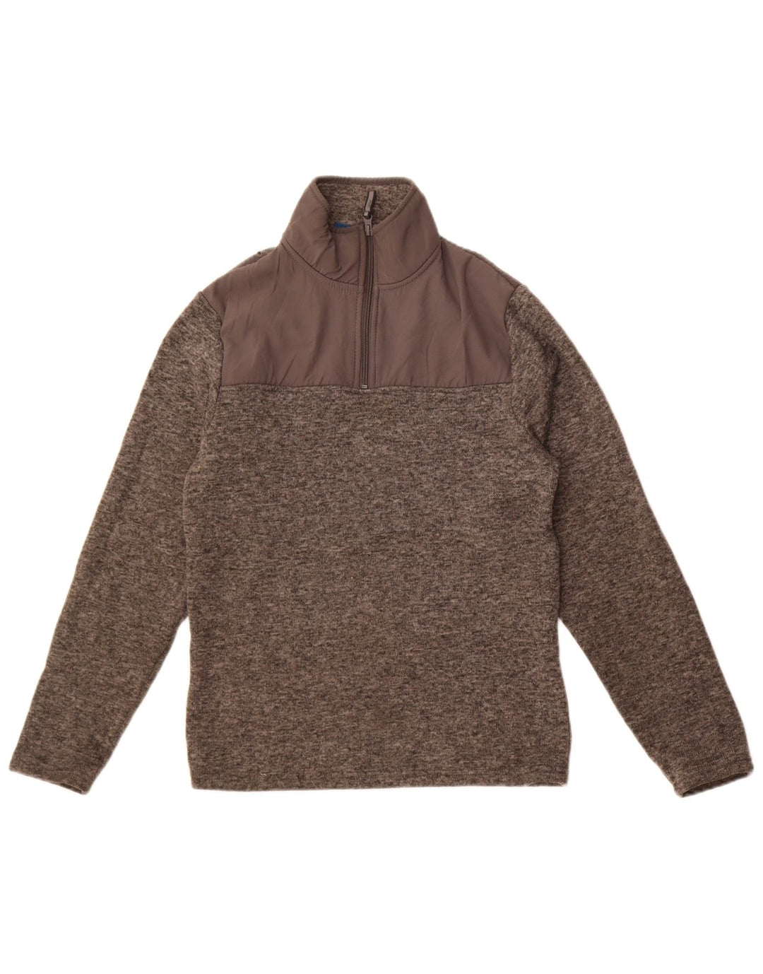 Moletom masculino Mountain Warehouse com zíper e gola pequena cinza salpicado