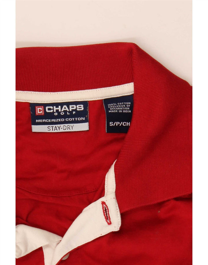 Camisa polo masculina de golfe Chaps pequena de algodão vermelho