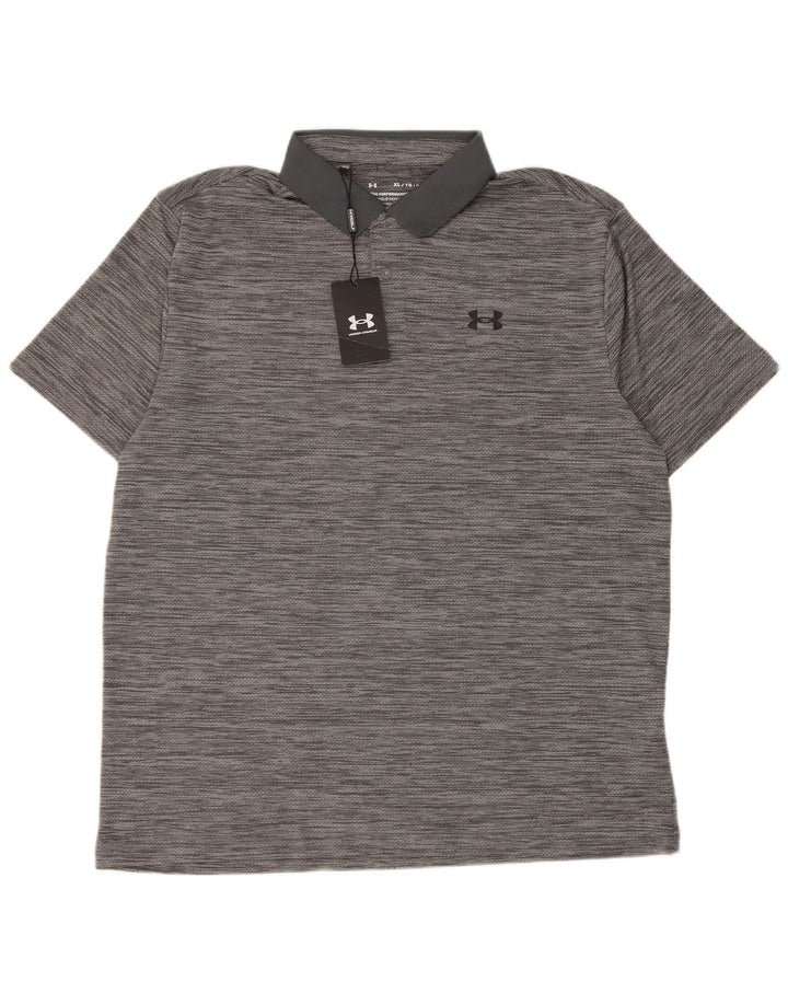 Camisa polo masculina Under Armour XL cinza manchada de poliéster