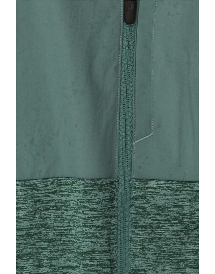 Jaqueta masculina com capuz New Balance poliéster manchado verde médio