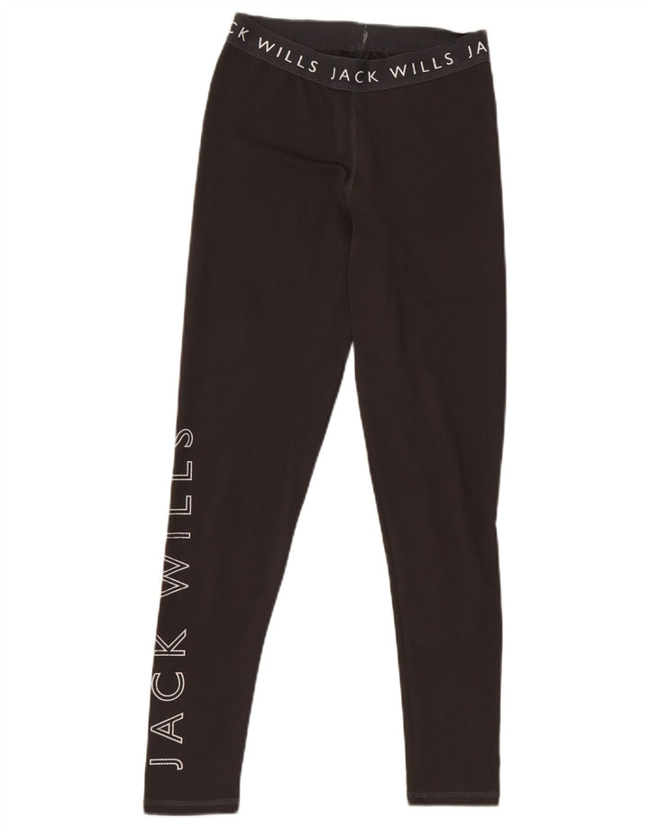 Leggings gráficas femininas Jack Wills Reino Unido 8 poliéster preto pequeno