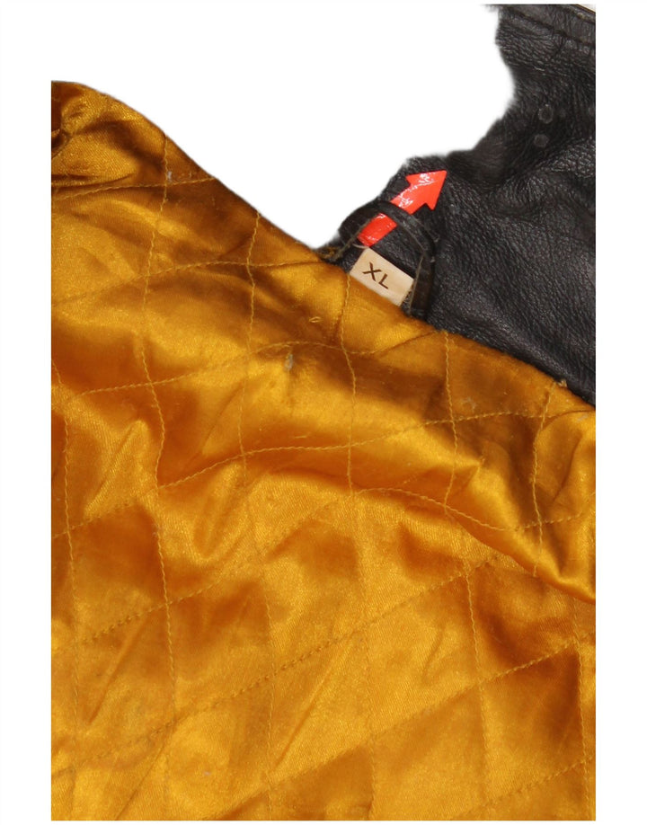 Jaqueta de couro masculina vintage UK 42 XL couro preto