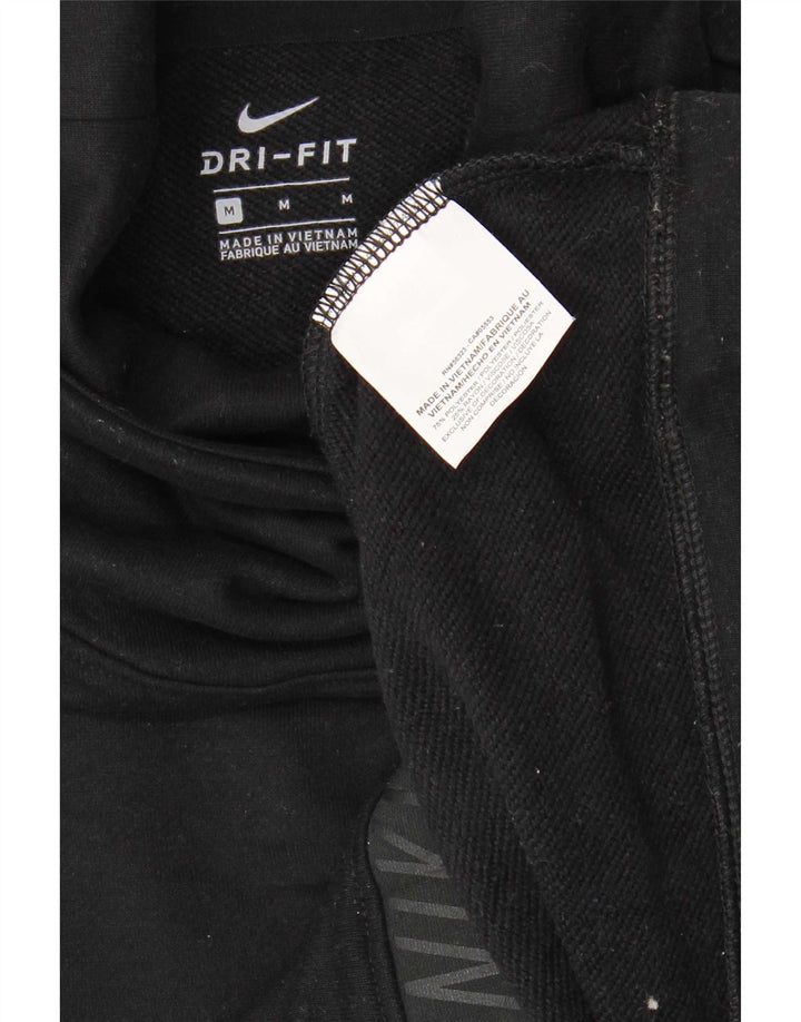Nike Womens Dri Fit Graphic Moletom Jumper UK 14 Médio Preto Poliéster