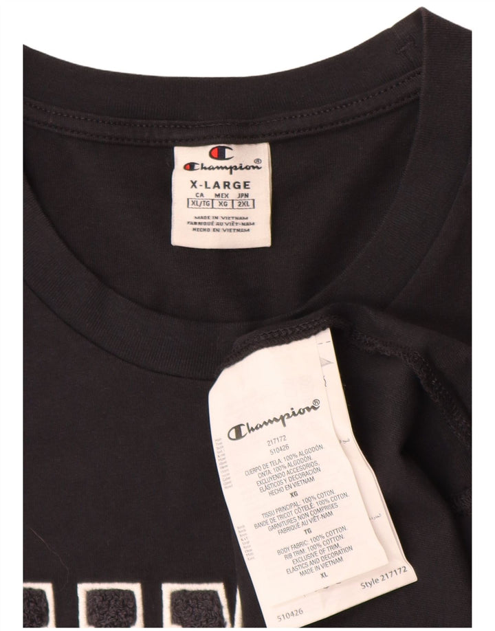 Camiseta masculina estampada Champion XL algodão preto