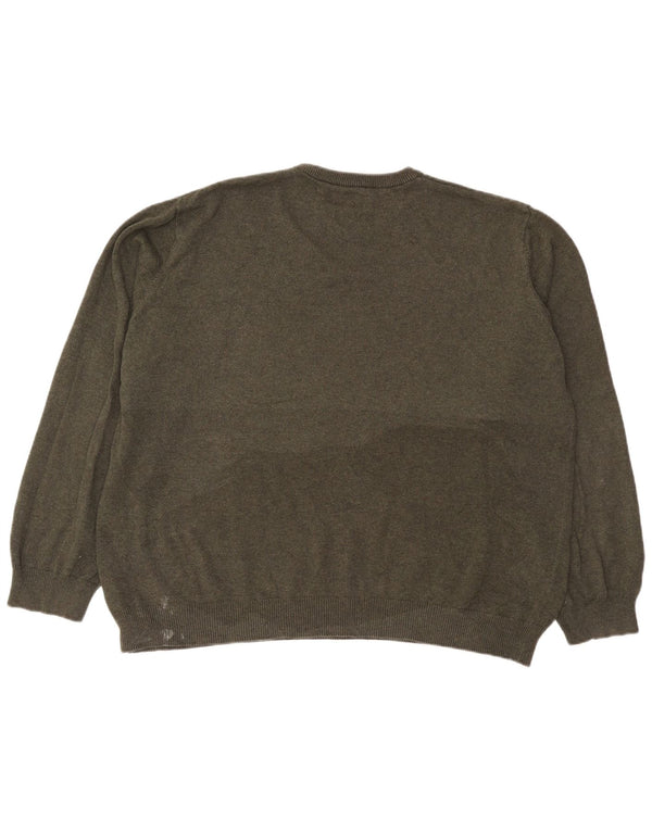 Suéter masculino Marks & Spencer com gola redonda 2XL algodão cáqui