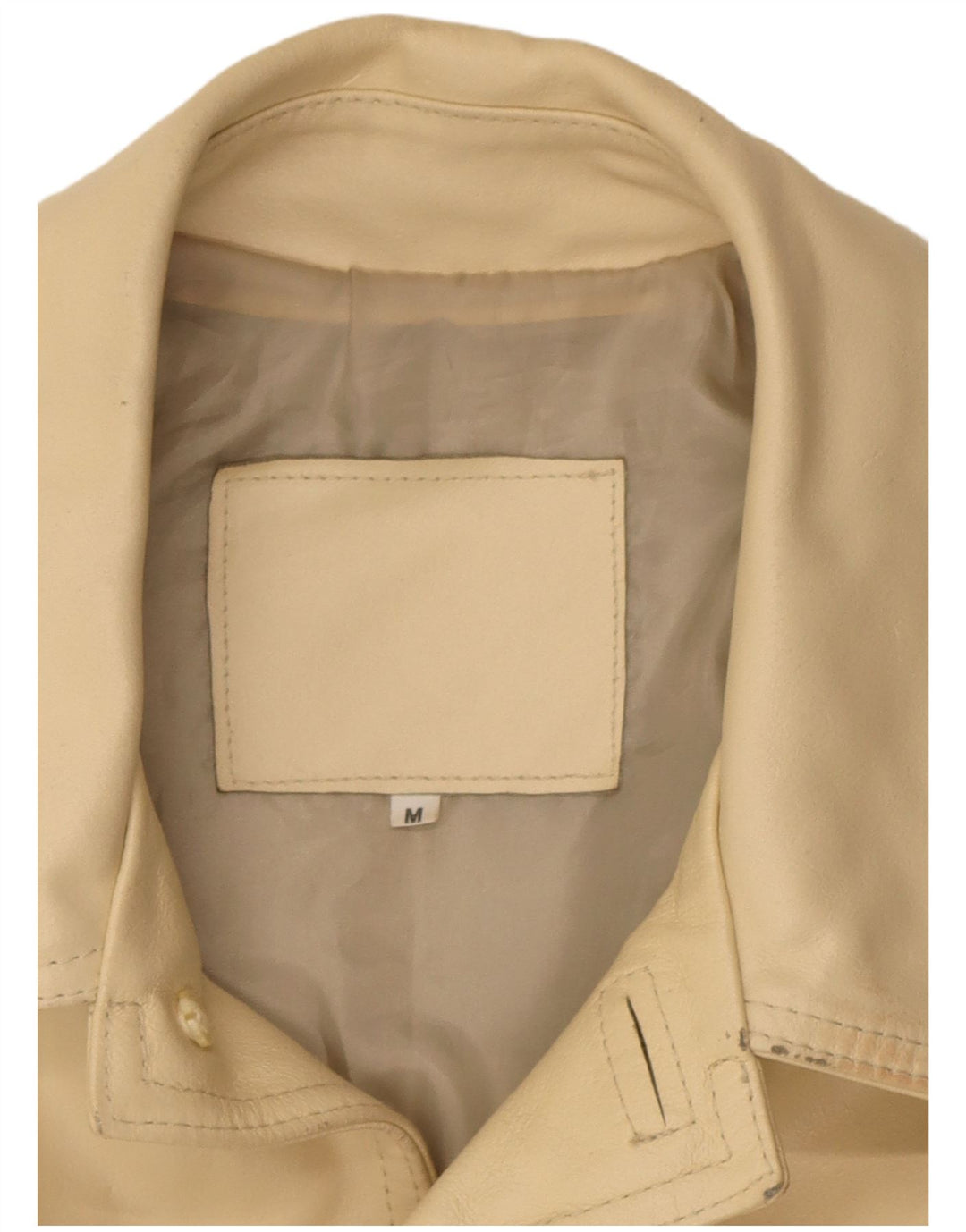 Jaqueta masculina vintage de couro sintético UK 38 bege médio