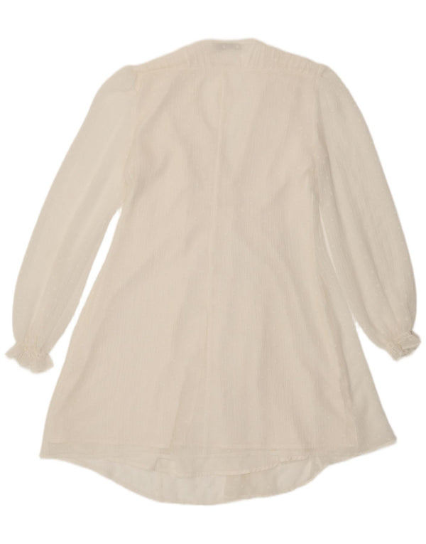 Vestido Império Zara Feminino Manga Longa Reino Unido 10 Pequeno Branco