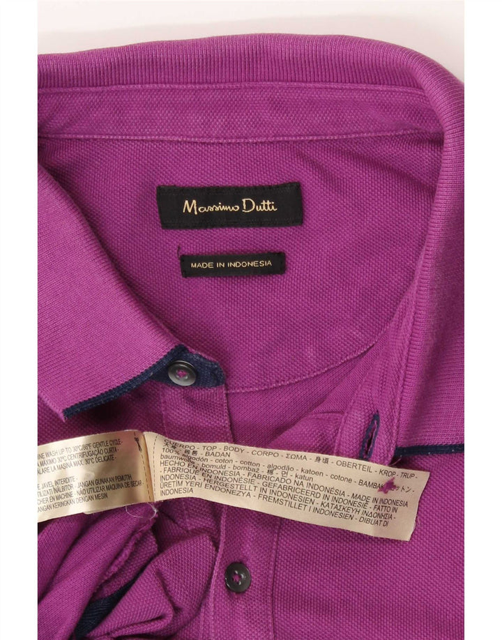 Camisa polo masculina Massimo Dutti XL algodão roxo