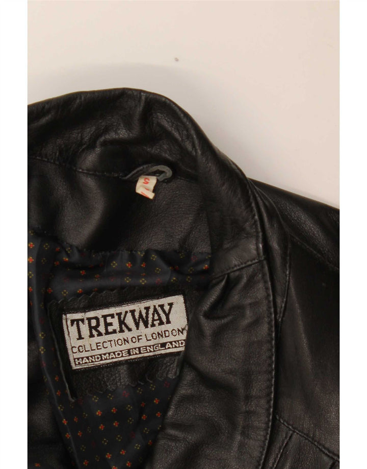 Casaco de couro feminino Trekway UK 10 pequeno preto