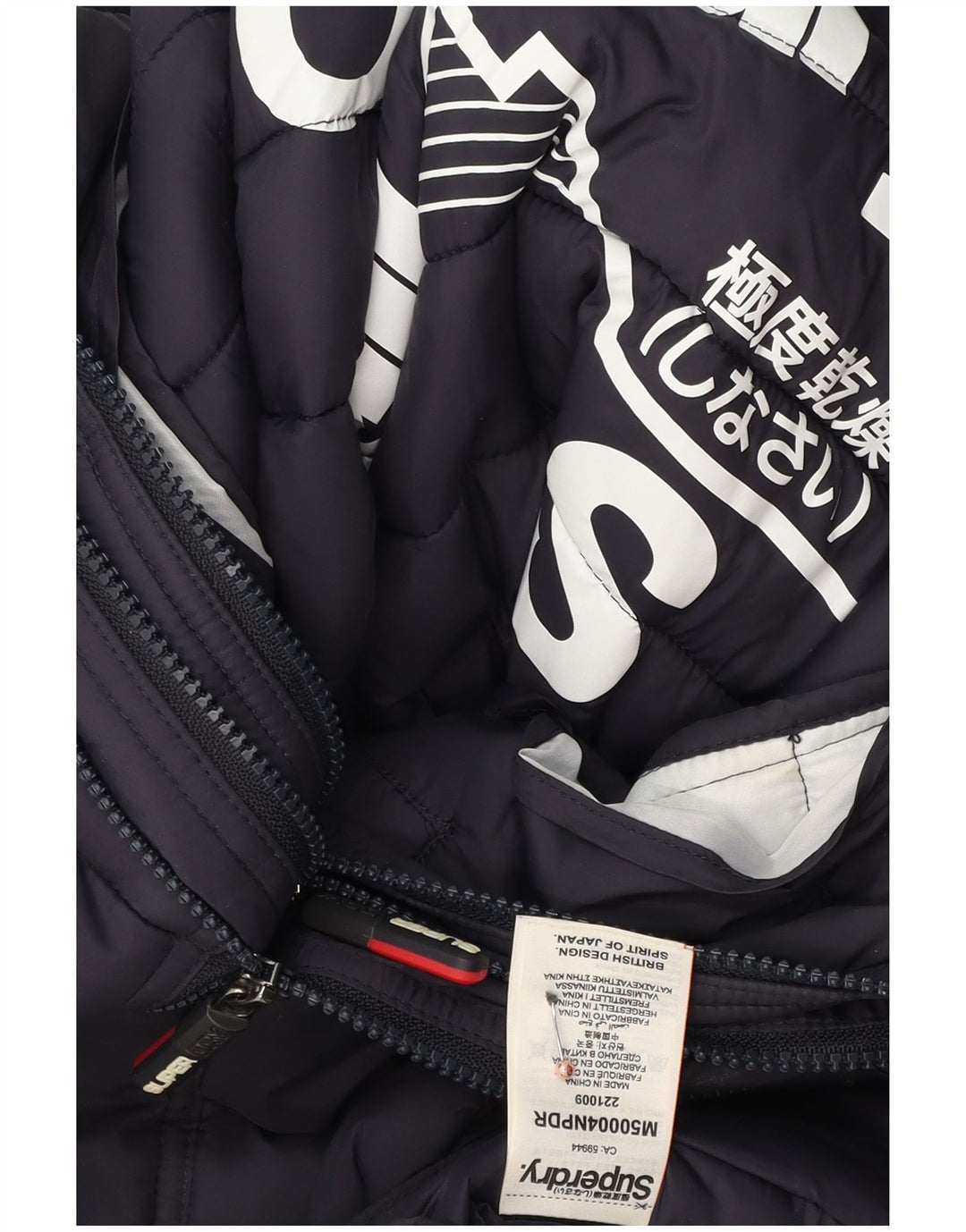 Jaqueta acolchoada masculina Superdry UK 36 poliéster azul marinho pequeno