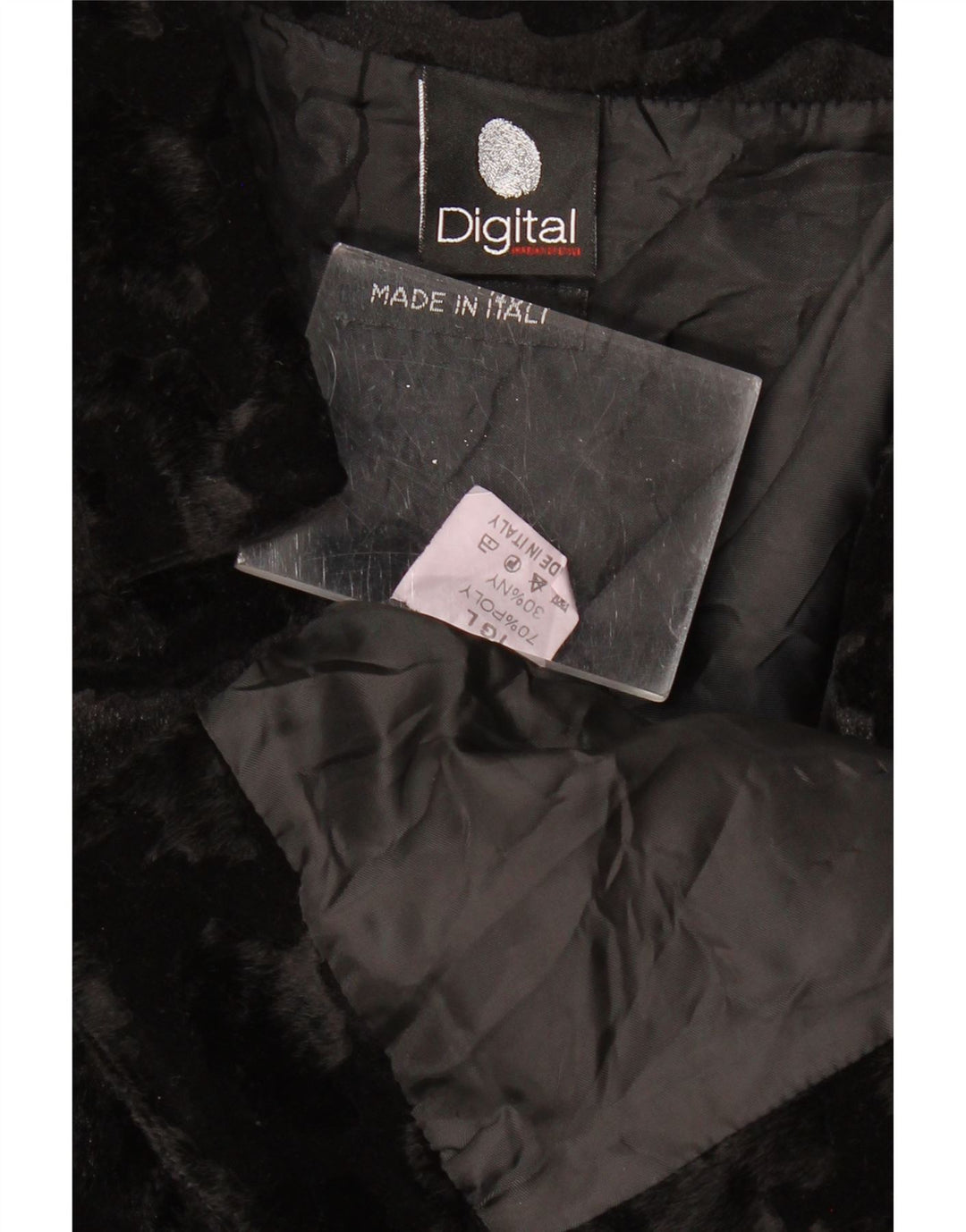 Jaqueta Bolero feminina VINTAGE de pele sintética Reino Unido 14 grande poliéster preto