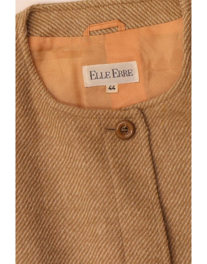 Jaqueta blazer feminina Elle Erre Longline IT 44 risca de giz bege médio