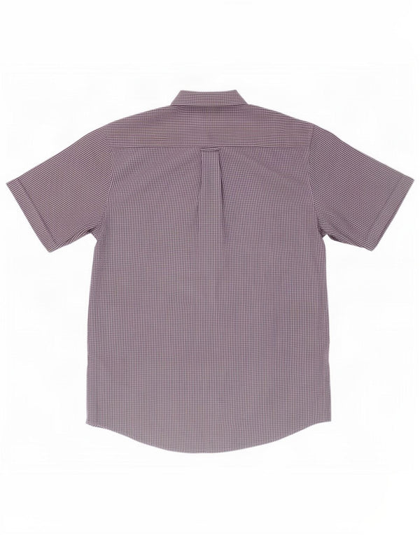Camisa masculina de manga curta James Perse poliéster xadrez azul pequeno