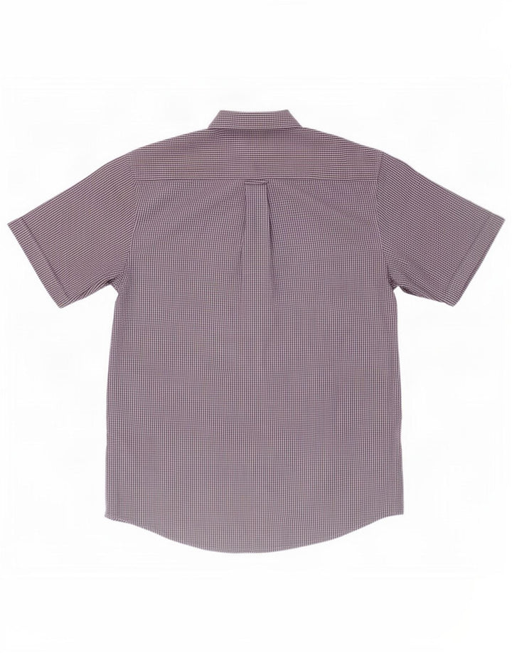 Camisa masculina de manga curta James Perse poliéster xadrez azul pequeno