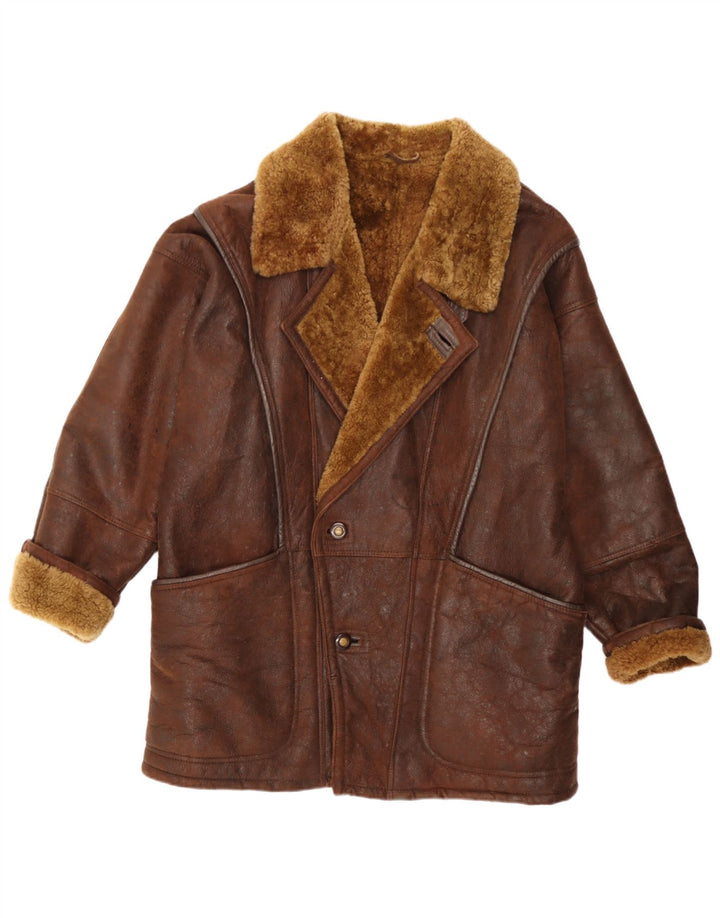 Jaqueta masculina Vinci Shearling UK 40 grande marrom shearling