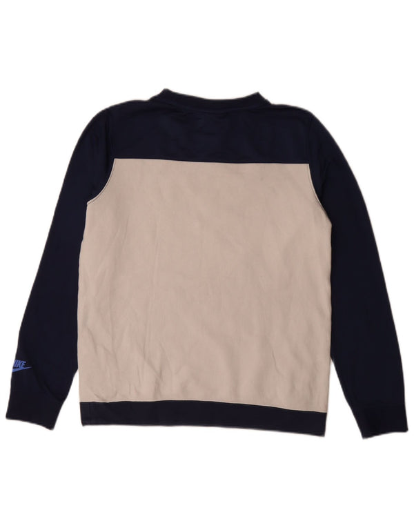Moletom gráfico Nike Boys Jumper 13-14 anos XL Azul marinho Colourblock