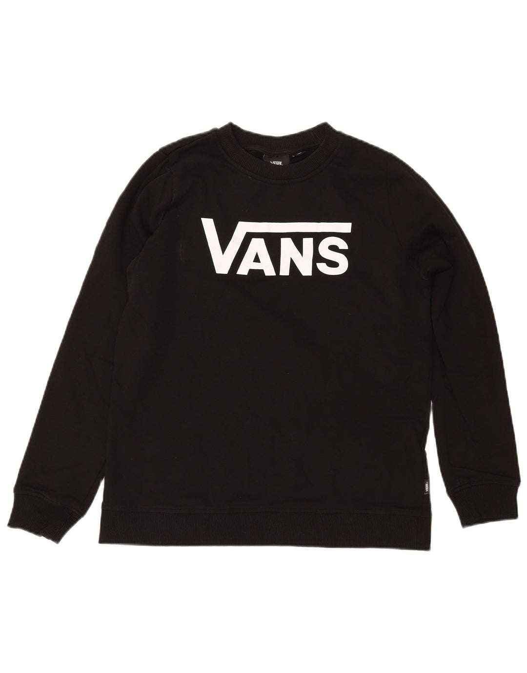 VANS feminino gráfico moletom jumper UK 14 médio preto algodão