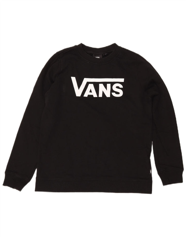 VANS feminino gráfico moletom jumper UK 14 médio preto algodão