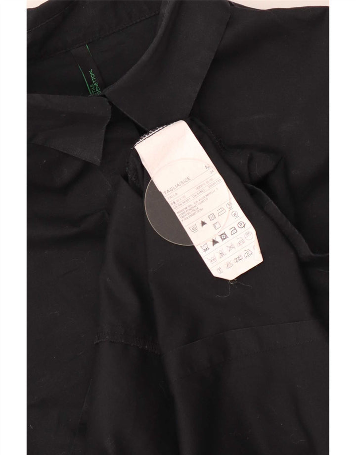 Camisa feminina Benetton UK 12 médio algodão preto
