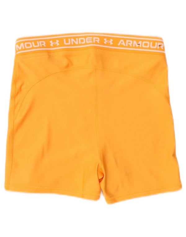 UNDER ARMOUR Womens Graphic Sport Shorts UK 12 Medium Orange Polyester