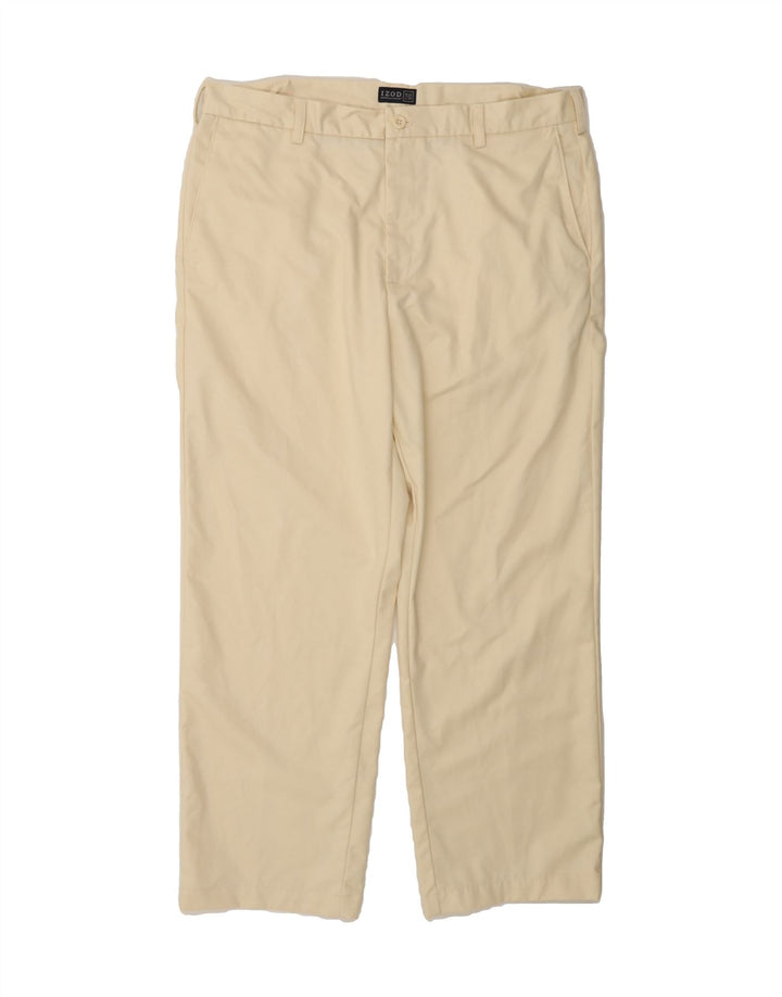 IZOD Mens Straight Chino Trousers W38 L30 Beige Cotton Vintage Izod and Second-Hand Izod from Messina Hembry 