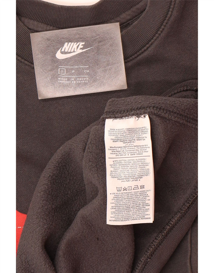NIKE Mens Graphic Moletom Jumper Pequeno Algodão Cinza