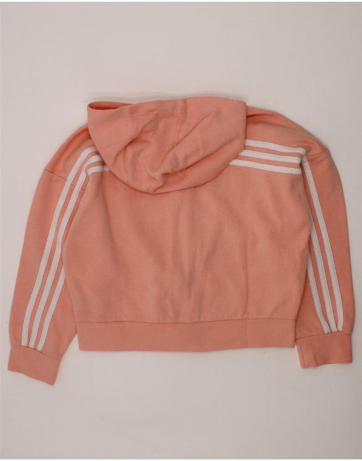 ADIDAS Girls Zip Hoodie Sweater 9-10 Years  Pink Cotton Vintage Adidas and Second-Hand Adidas from Messina Hembry 