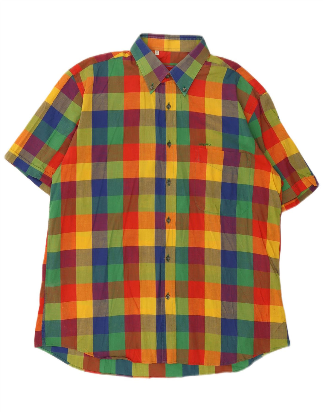 Camisa masculina Ungaro Chemises tamanho 41 16 grande xadrez multicolorido