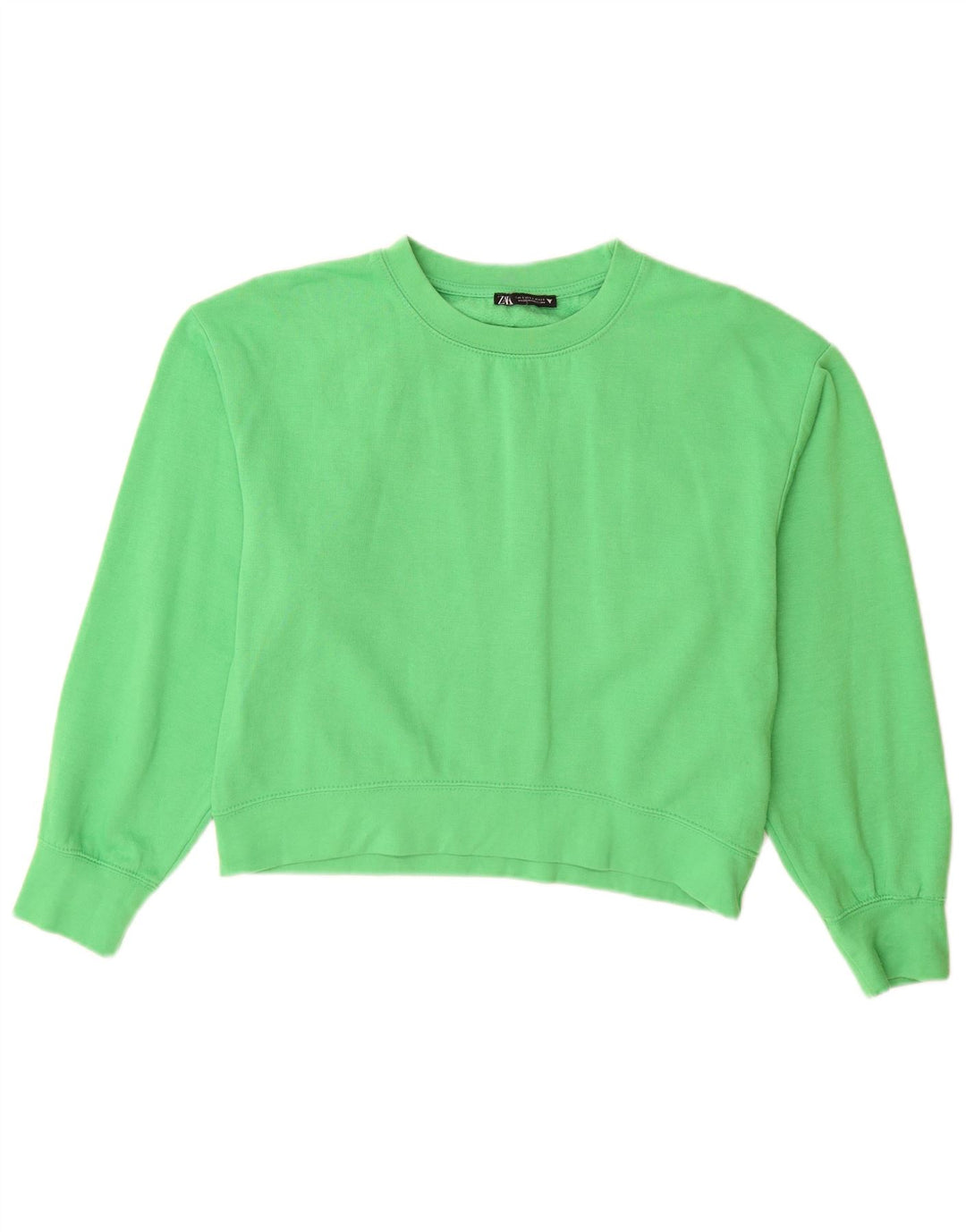 Zara moletom feminino jumper UK 10 pequeno poliéster verde