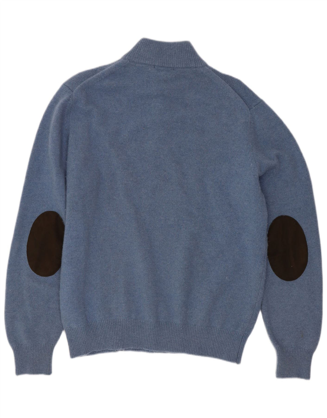 Suéter masculino Hackett com zíper e gola grande de lã azul