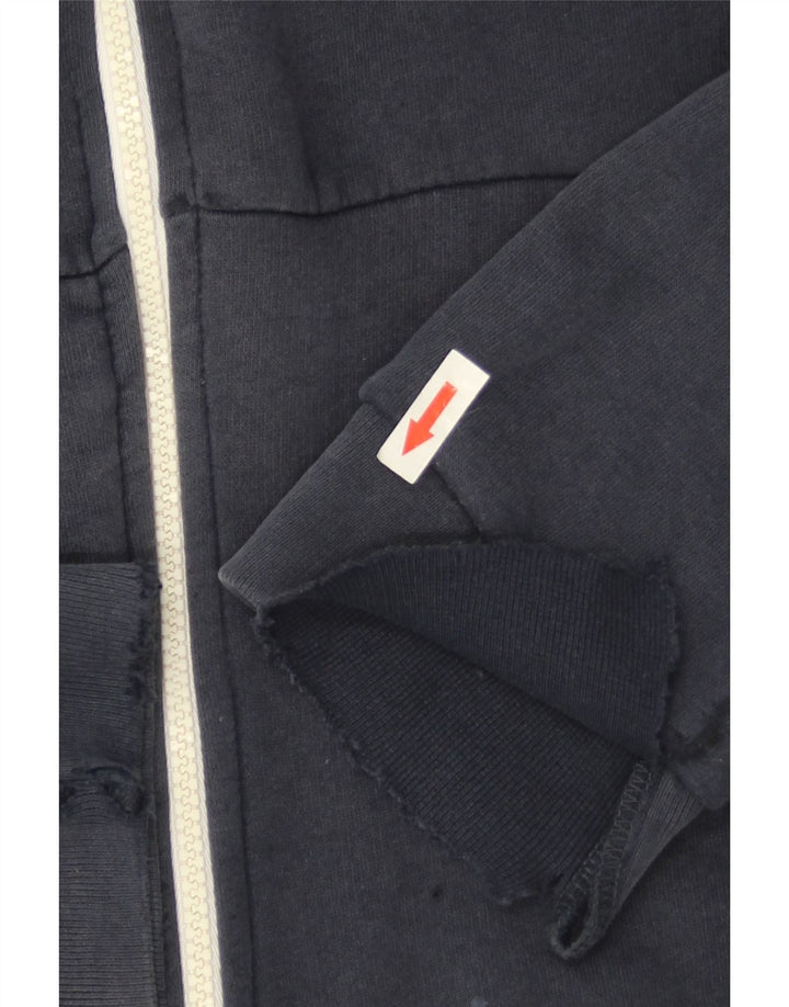 Zara Suéter masculino com capuz e zíper médio azul marinho algodão